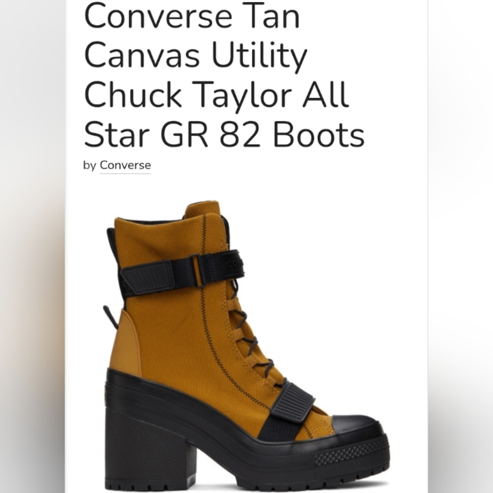 Converse Tan and Black Heeled Boots